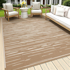 HEBE Outdoor Rug 6'x9' striped pattern front view