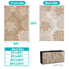 HEBE Outdoor Rug 9'x12' in outdoor patio setting