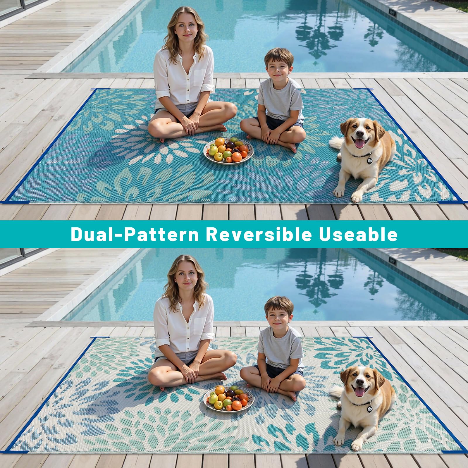 HEBE outdoor rug at a picnic with food setup