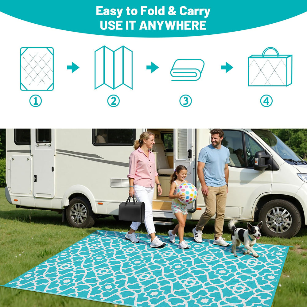 HEBE outdoor rug in garden environment