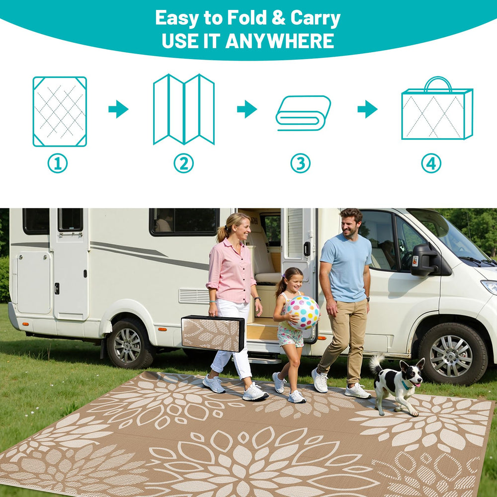 HEBE Outdoor Rug with corner loops and stakes