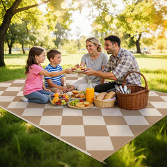 HEBE Outdoor Rug with stakes and corner loops attached