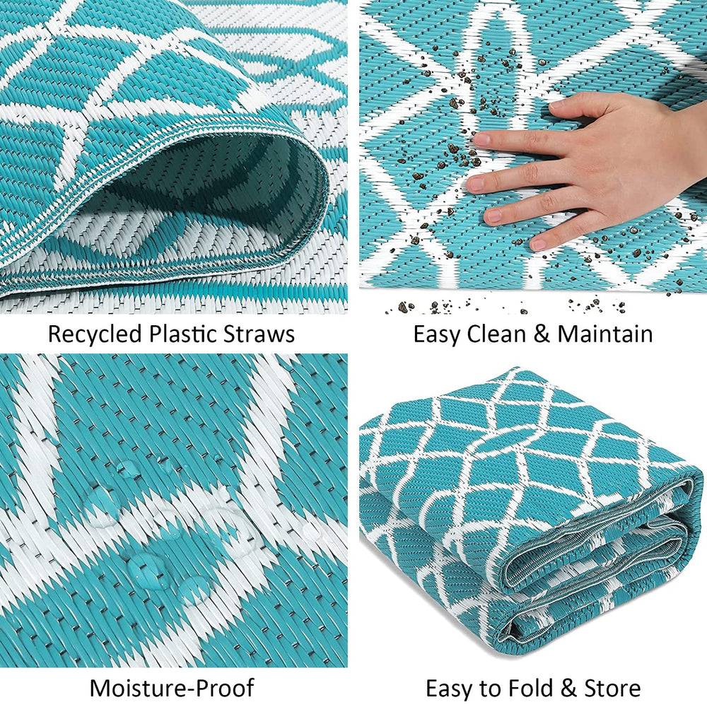 HEBE waterproof rug in outdoor patio setting
