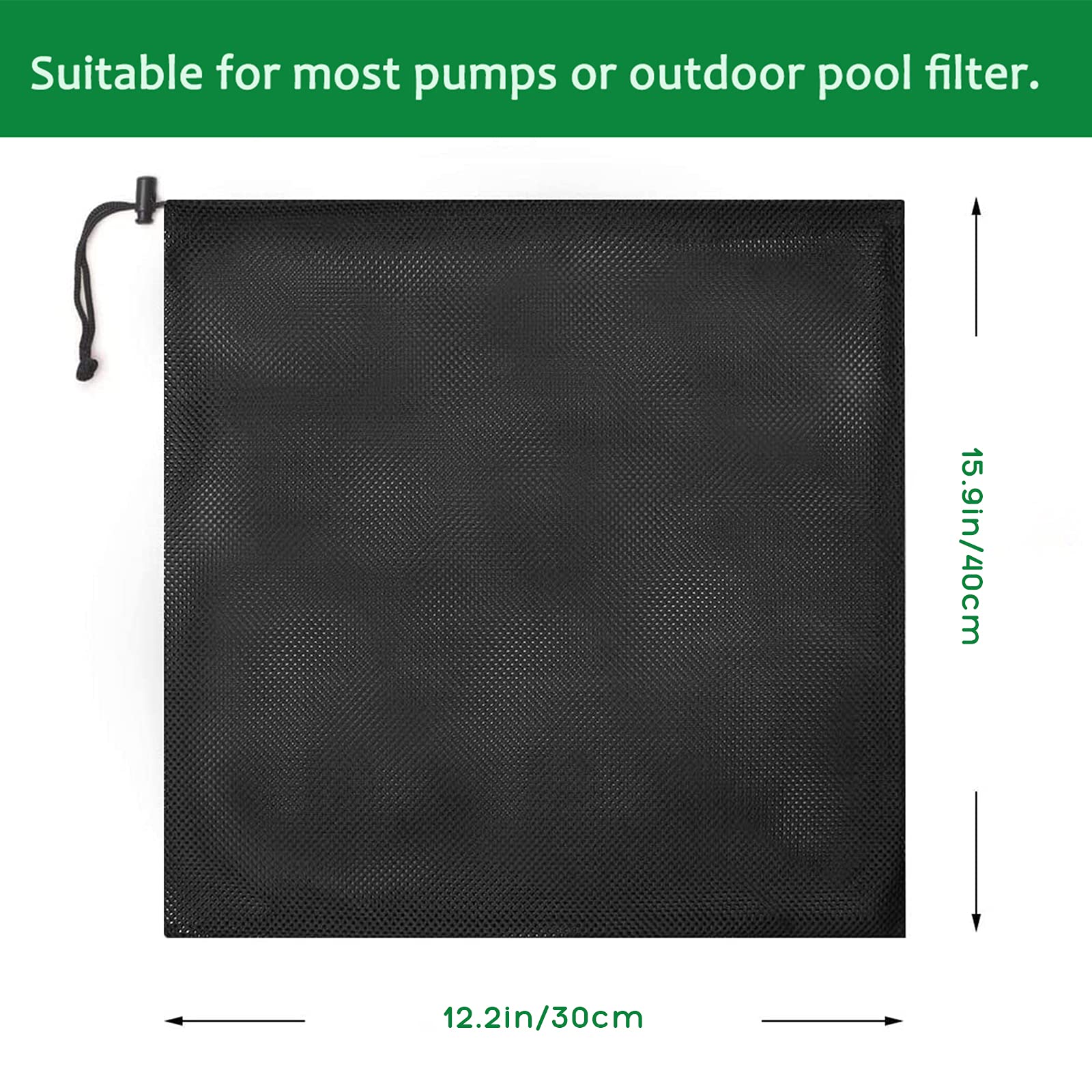 Hecaty Pond Pump Filter Bag adjustable drawstring feature close-up
