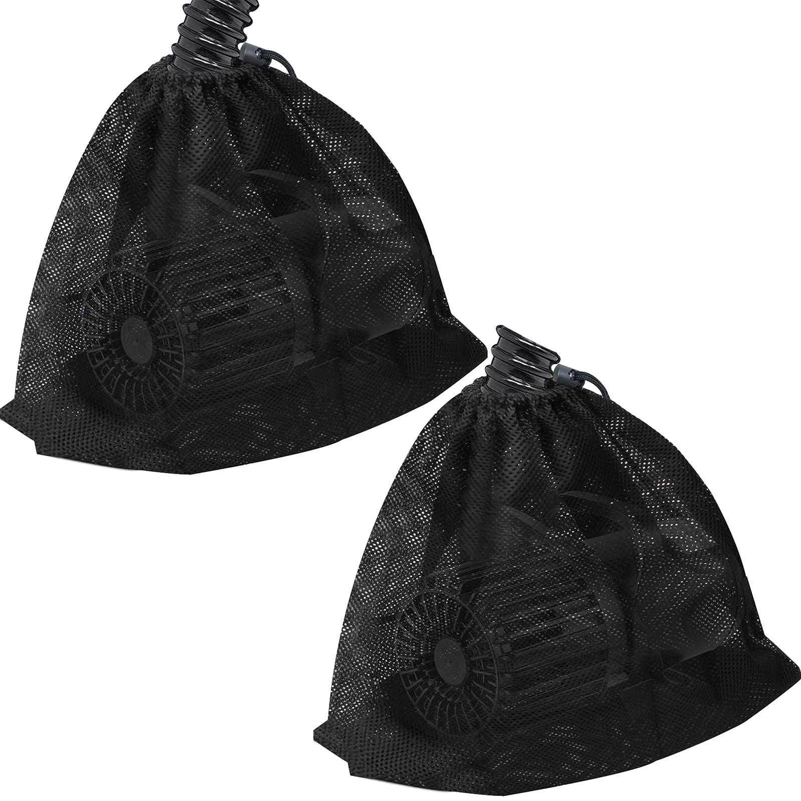 Hecaty Pond Pump Filter Bag black front view, size 12.2" x 15.9"