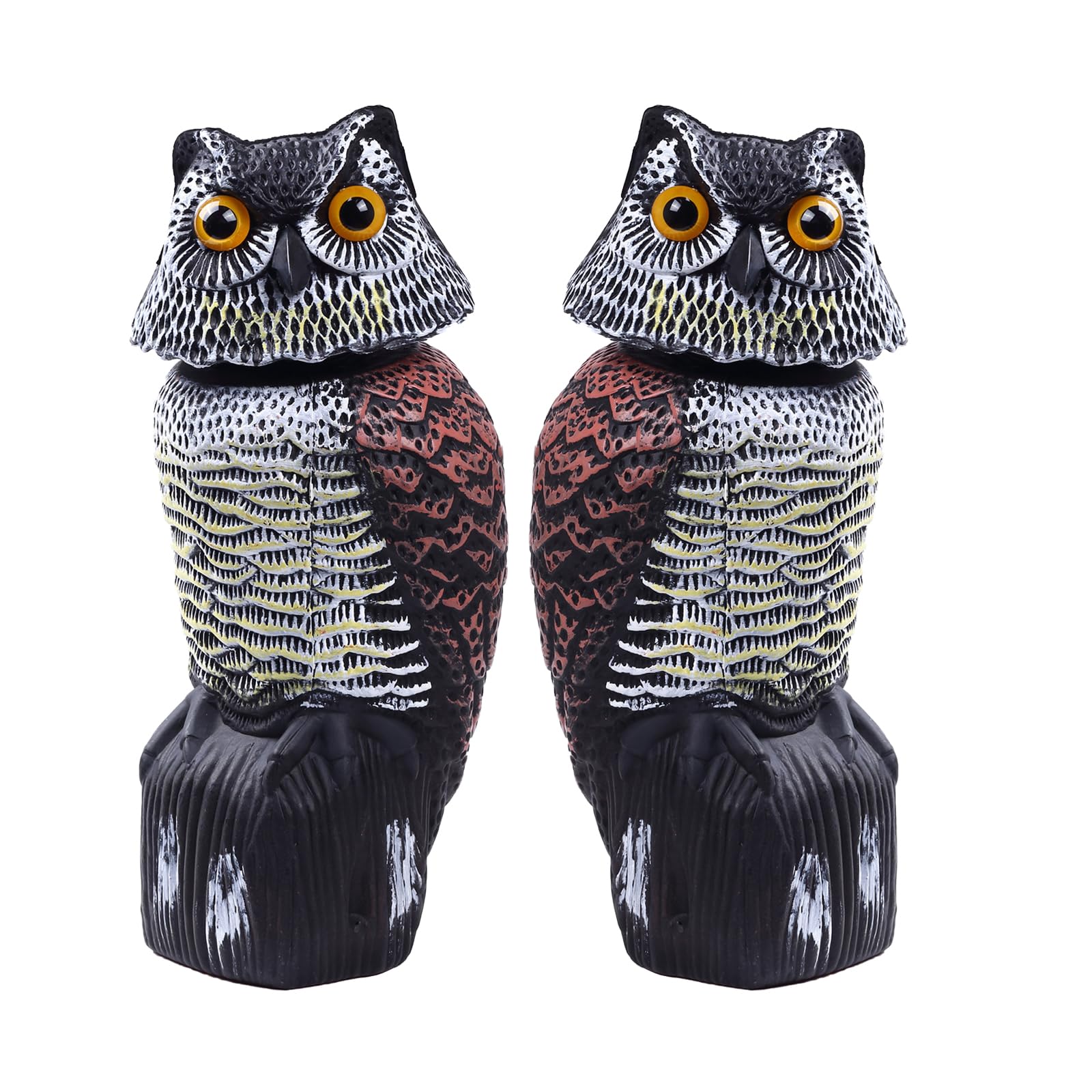 Hedoc fake owl decoy front view with rotating head