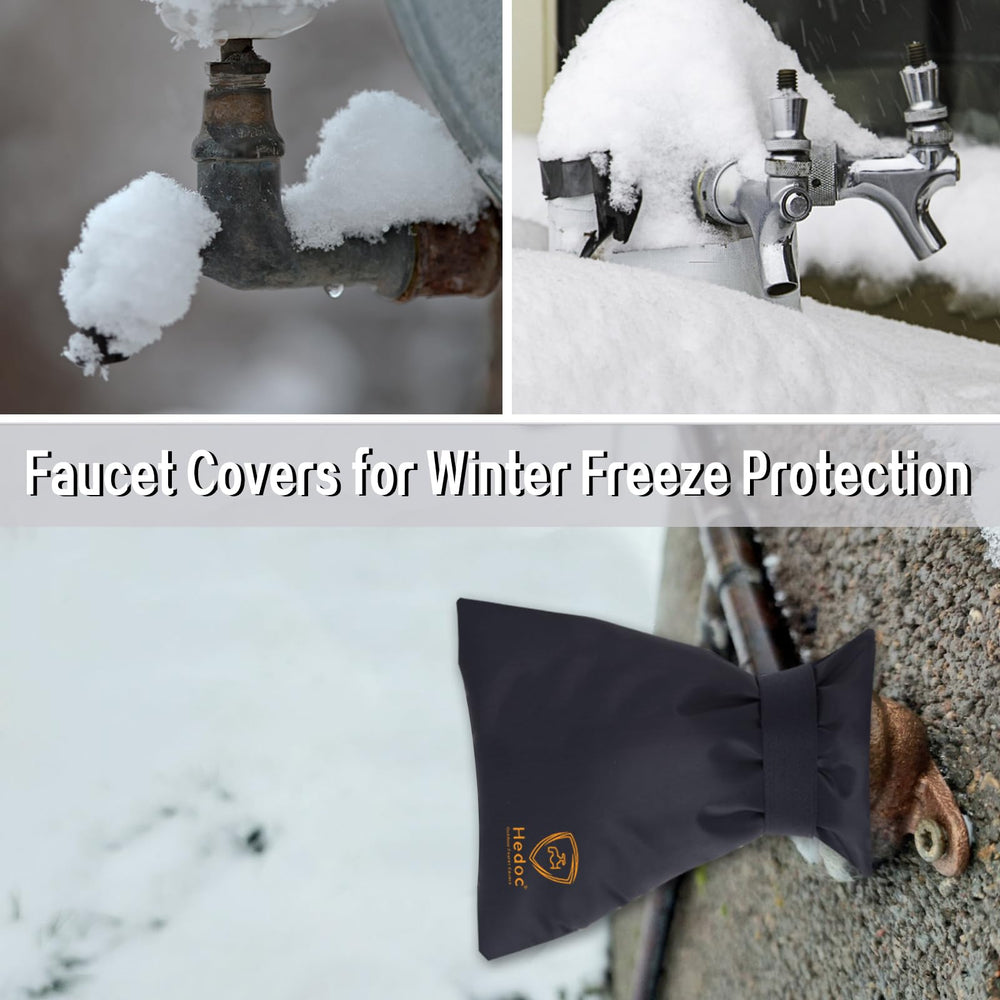 Hedoc Outdoor Faucet Cover in winter setting