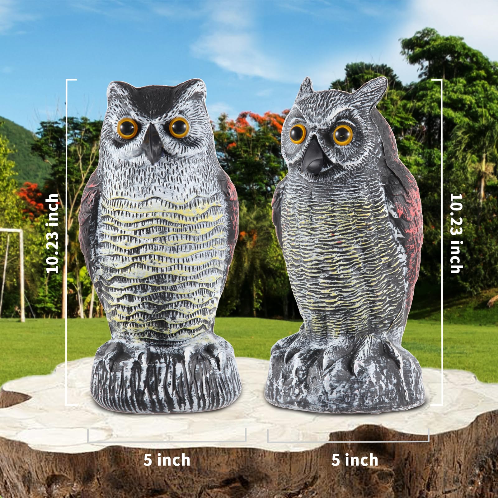 Hedoc Owl Decoy with anchor and sand base for stability