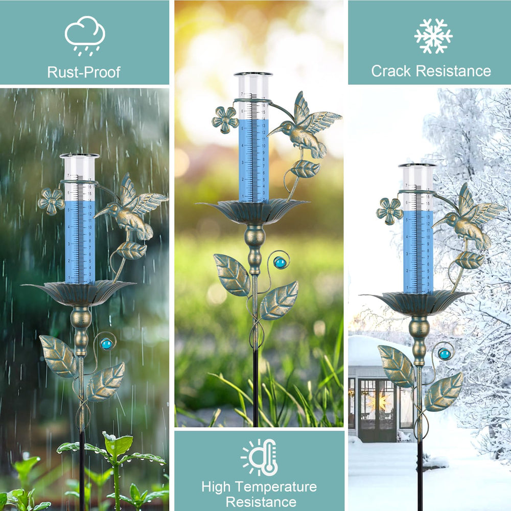 Height adjustable Fastruggle Hummingbird Rain Gauge