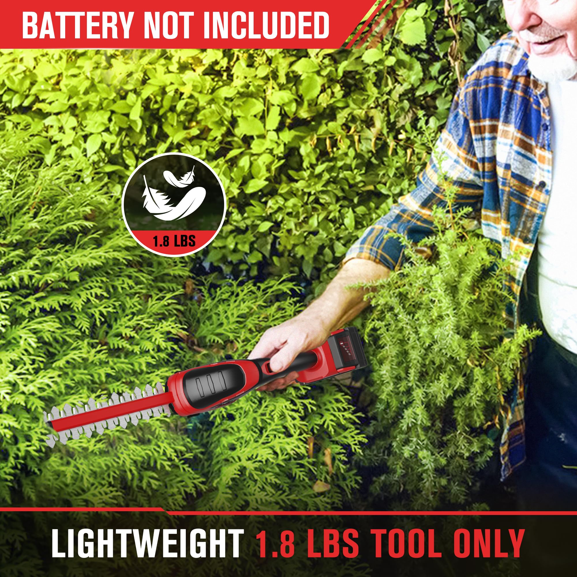 HEINPRO Cordless Hedge Trimmer blade guard detail
