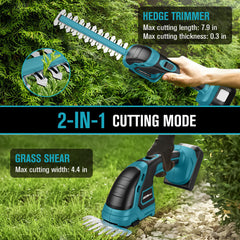 HEINPRO Cordless Hedge Trimmer displaying long hedge blade