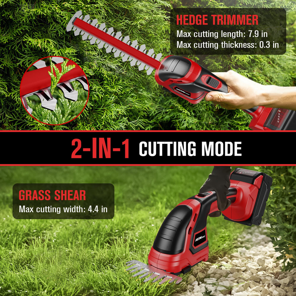 HEINPRO Cordless Hedge Trimmer side view demonstrating size