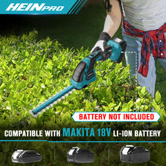 HEINPRO Cordless Hedge Trimmer side view showcasing safety features