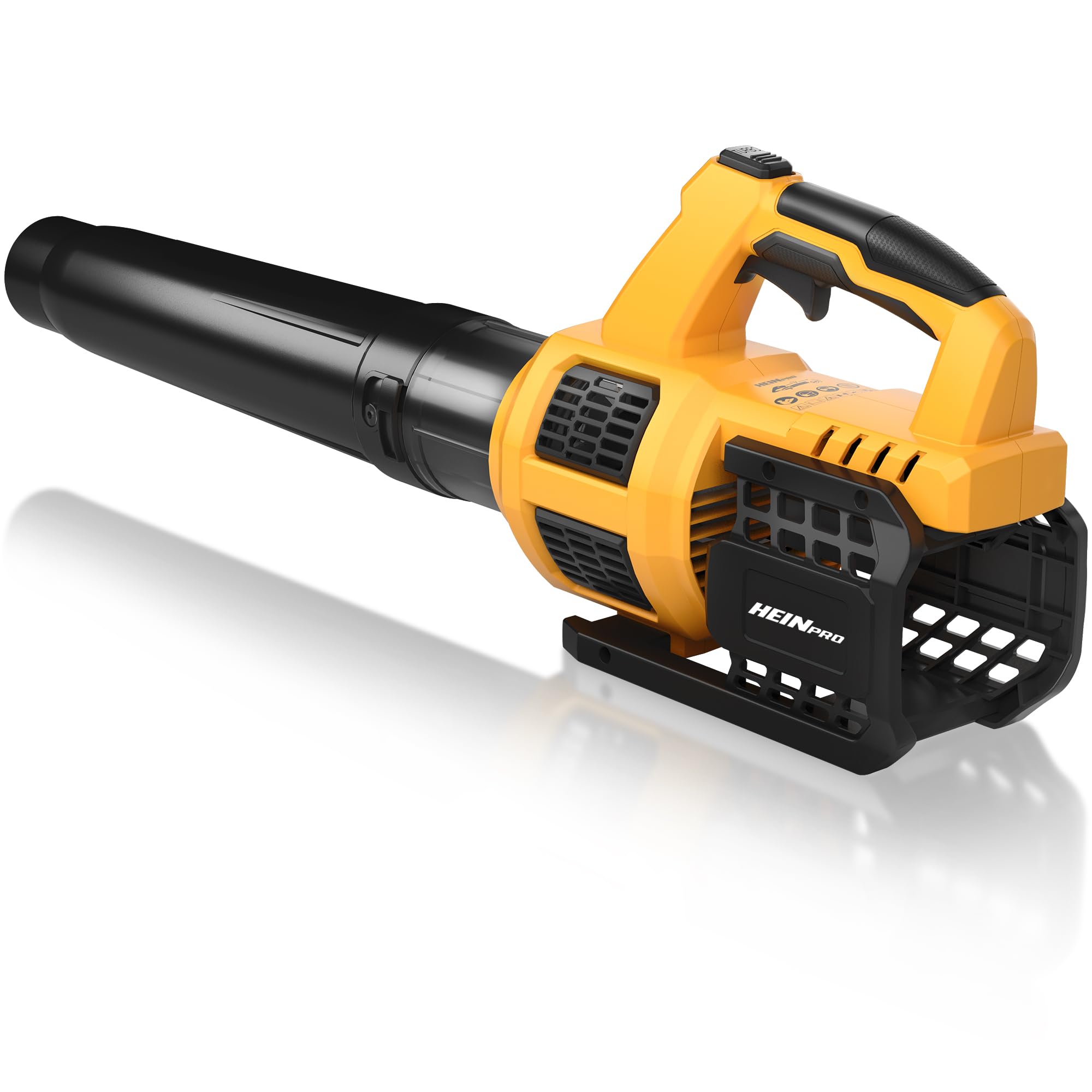 HEINPRO Cordless Leaf Blower front view in yellow