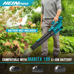 HEINPRO Cordless Leaf Blower side view with ergonomic handle