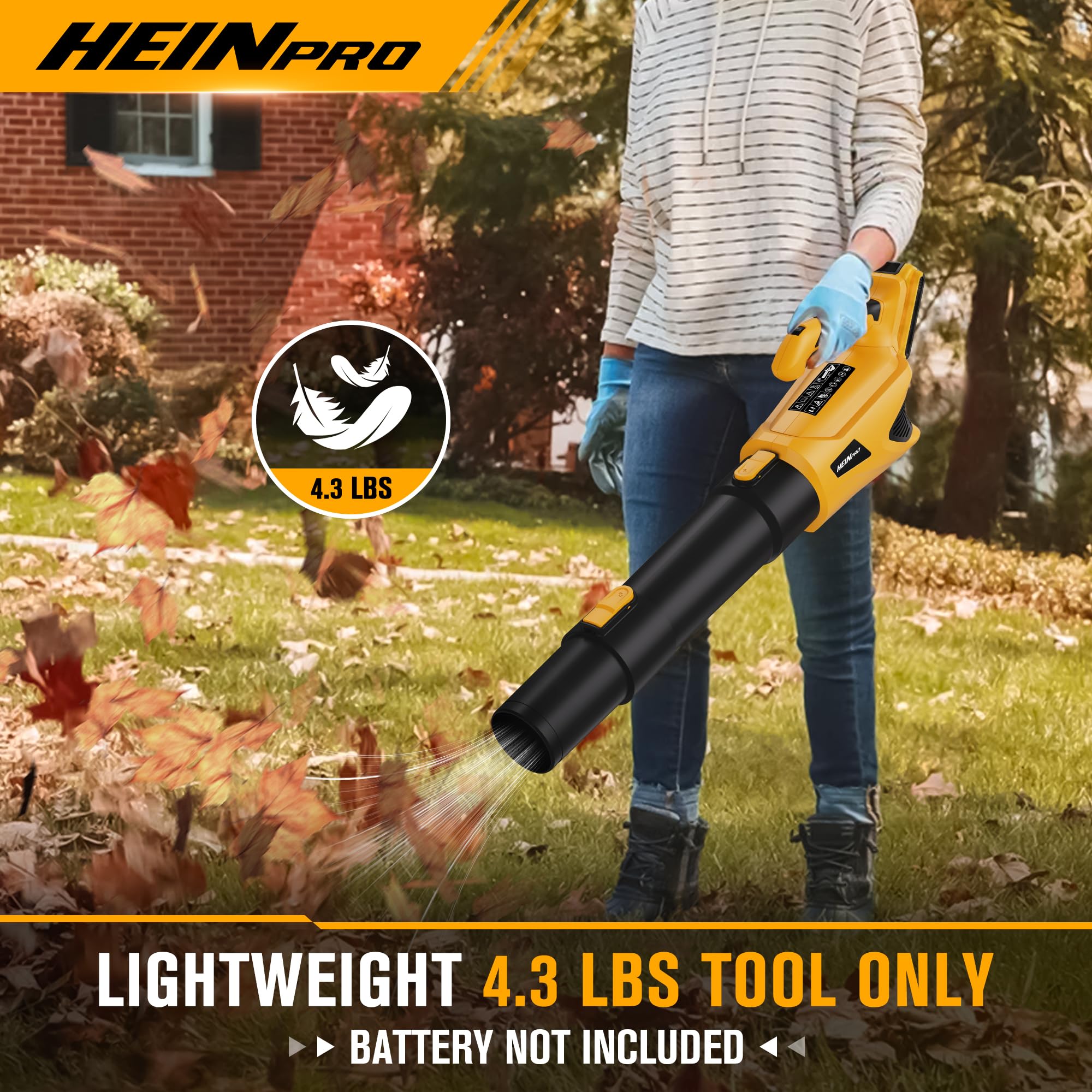 HEINPRO Cordless Leaf Blower with air intake system close-up