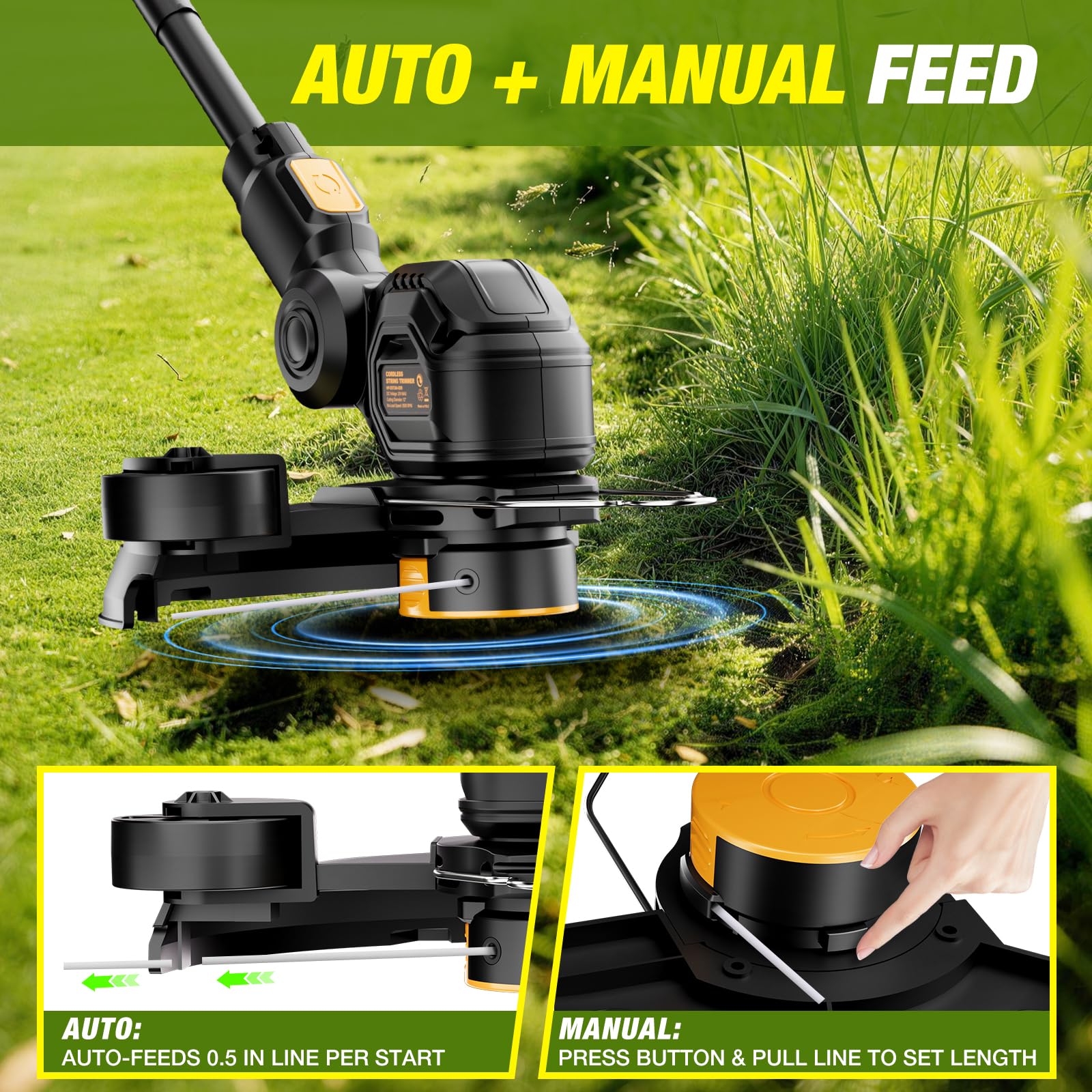 HEINPRO Cordless String Trimmer battery compartment
