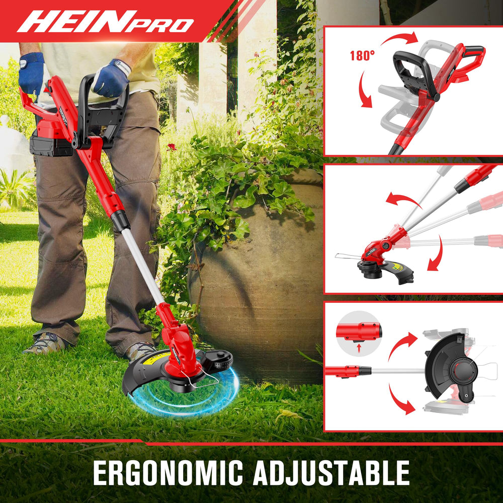 HEINPRO Cordless String Trimmer ergonomic handle detail