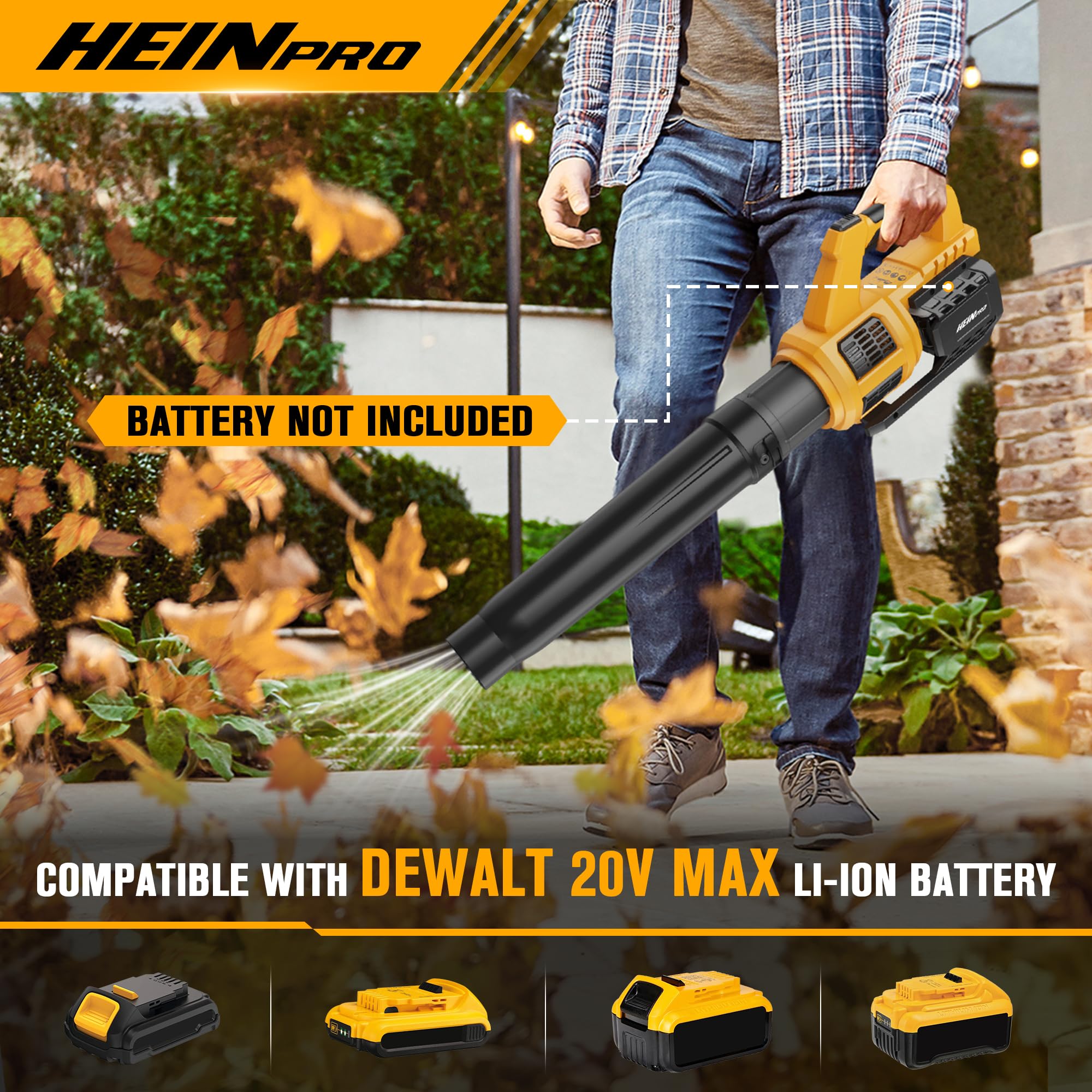 HEINPRO Leaf Blower side view showing ergonomic handle