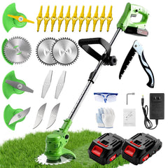 Hejunry Weed Wacker front view with adjustable length feature