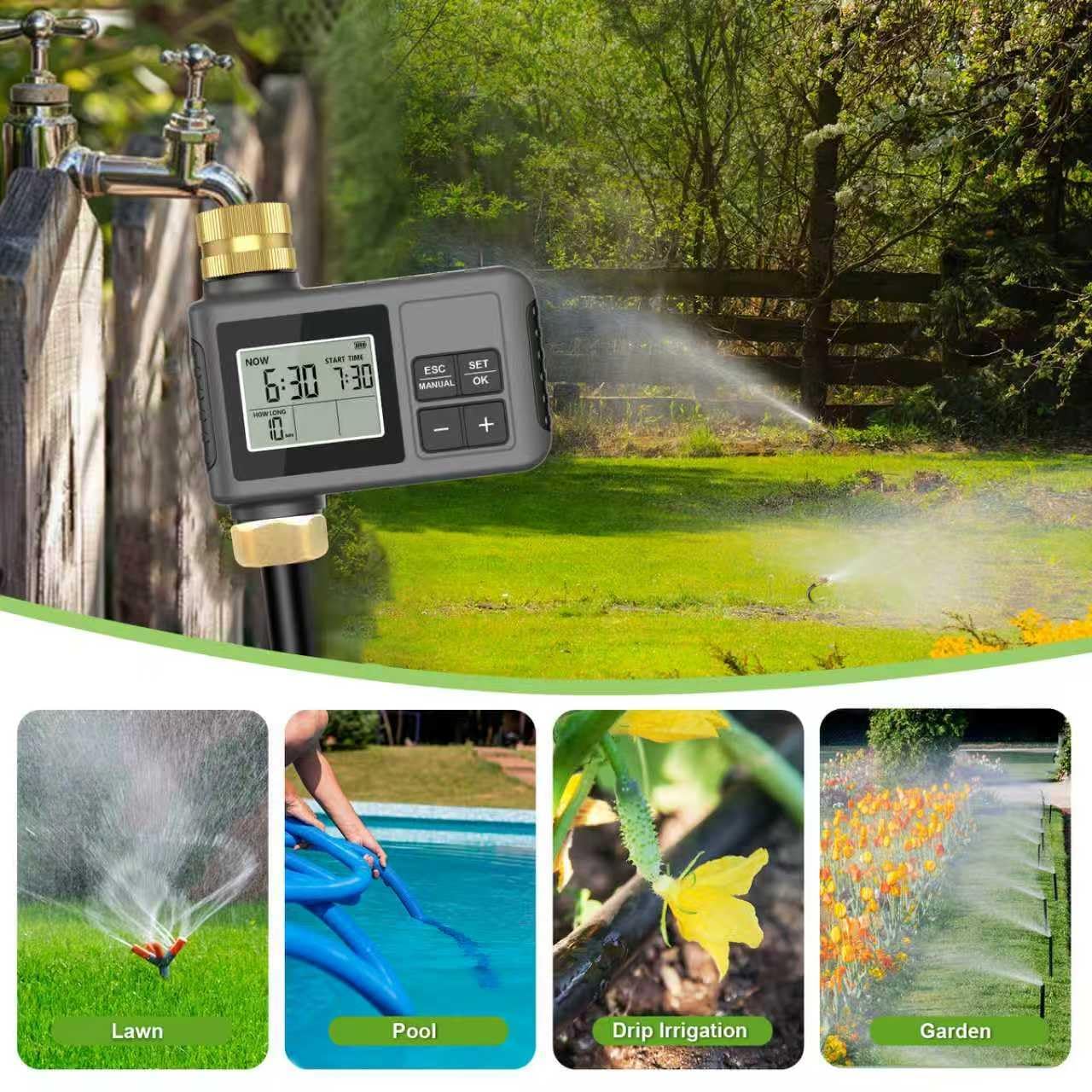 HEKIWAY 60FT drip irrigation system in a garden setting