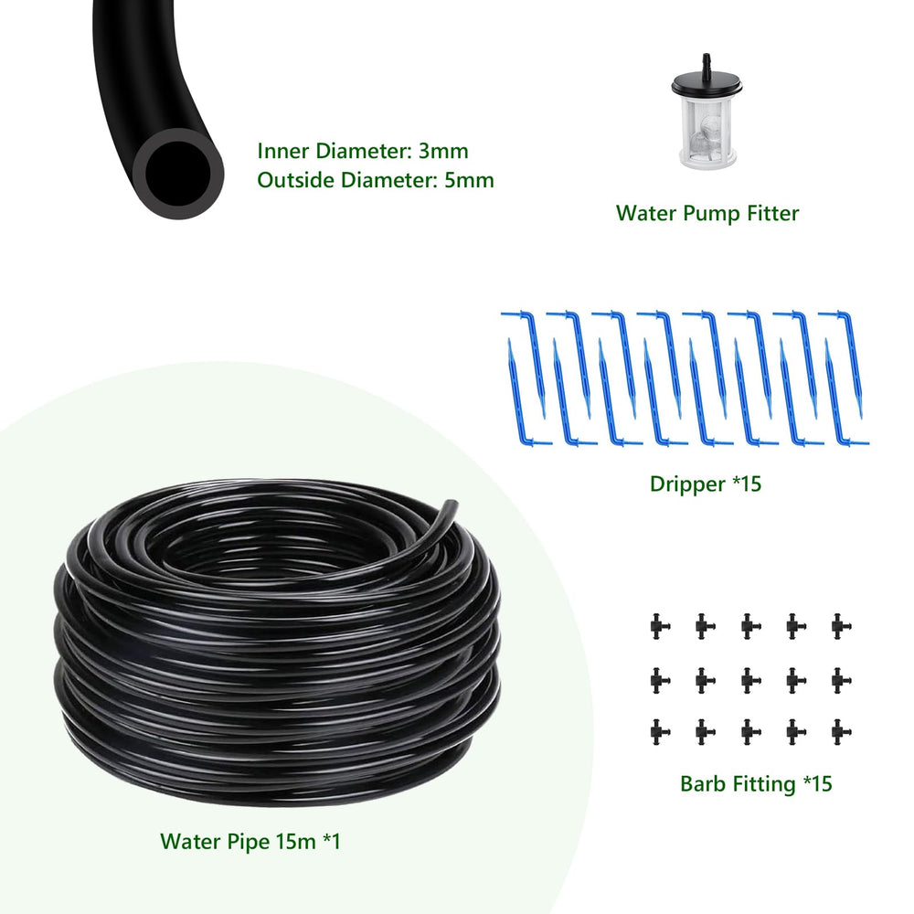 HEKIWAY drip irrigation components including barb fittings and water pump fitter