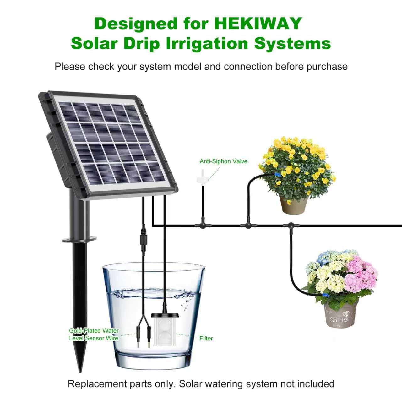 HEKIWAY replacement parts for solar drip irrigation system
