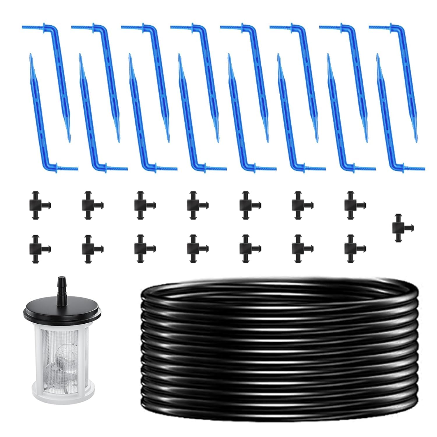 HEKIWAY Solar Drip Irrigation Kit 49FT tubing with drippers