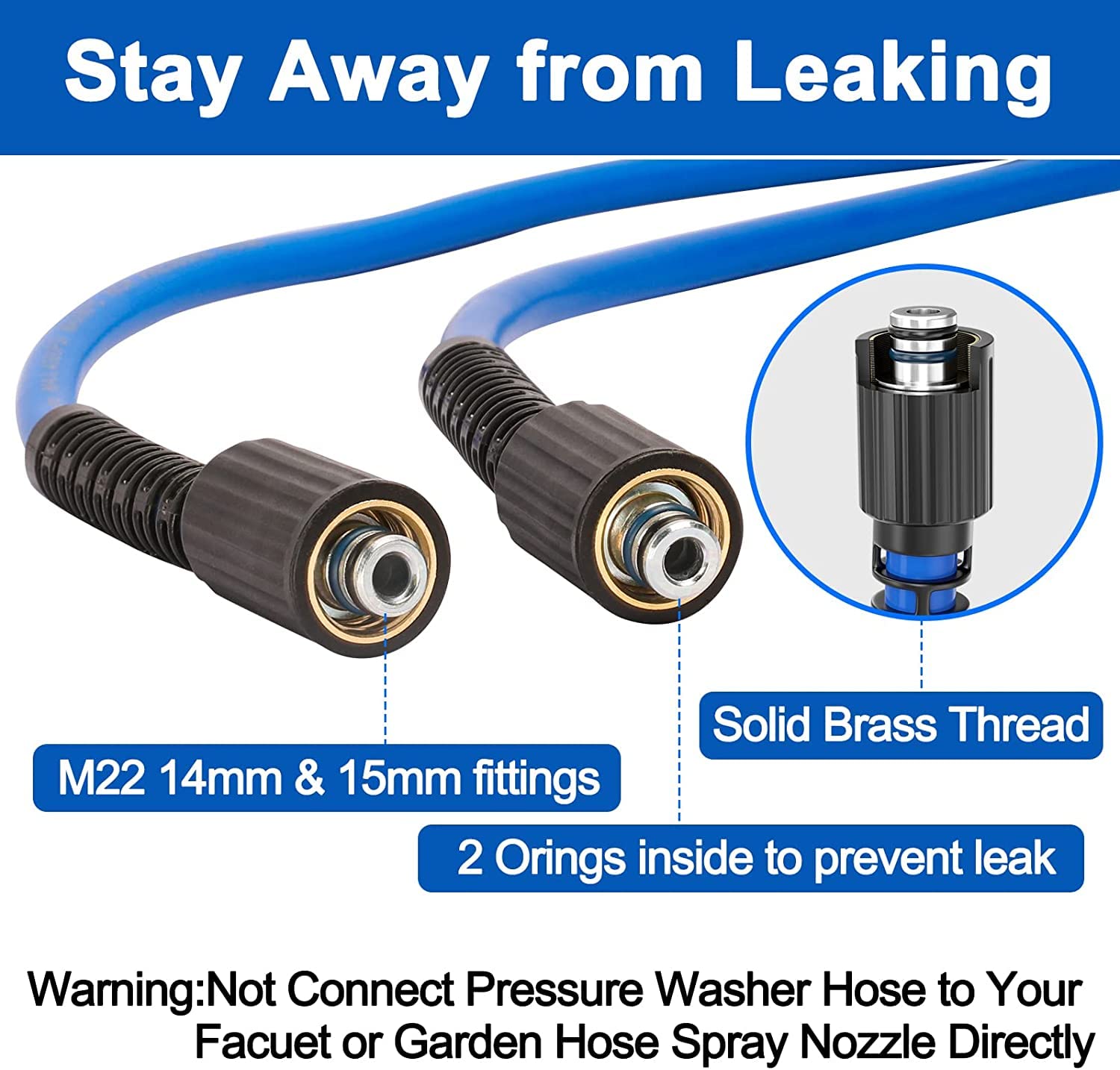 Heliwoo Pressure Washer Hose 25FT being used on a car