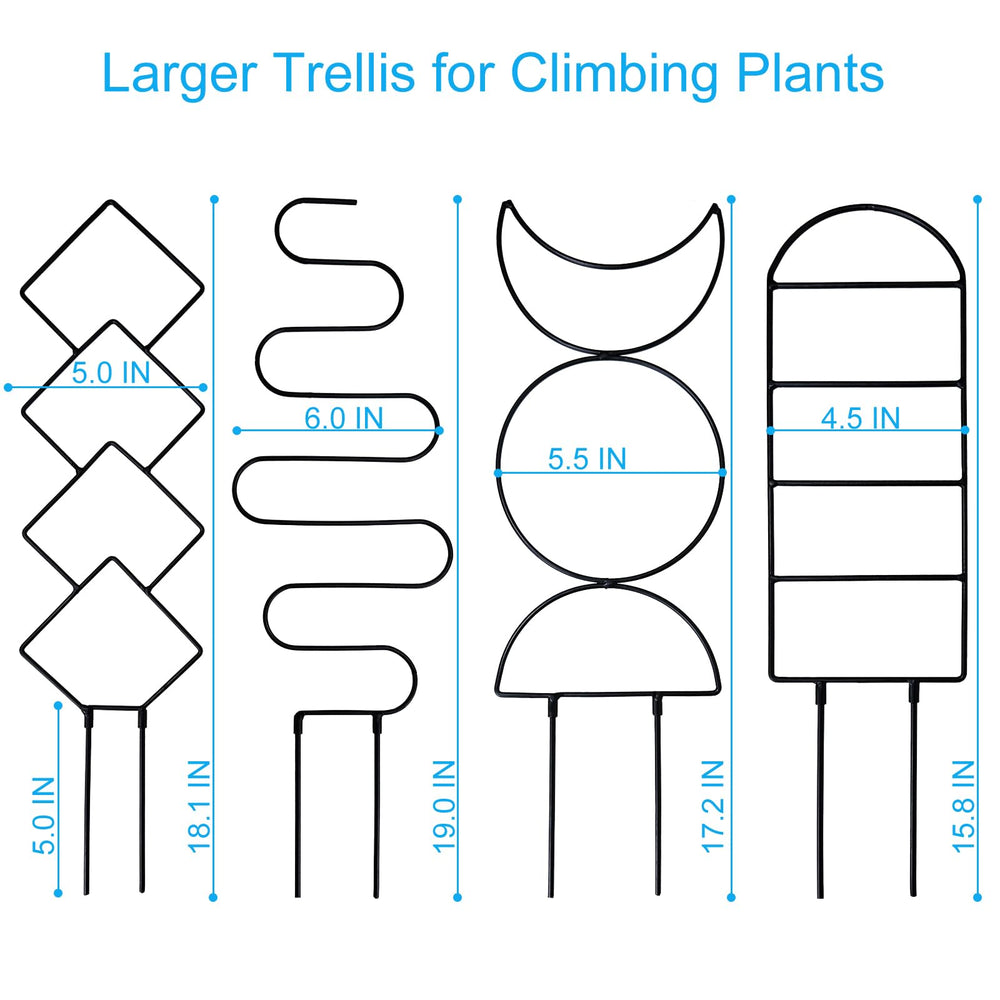 HENABLE Metal Trellis 19 in with plant ties included