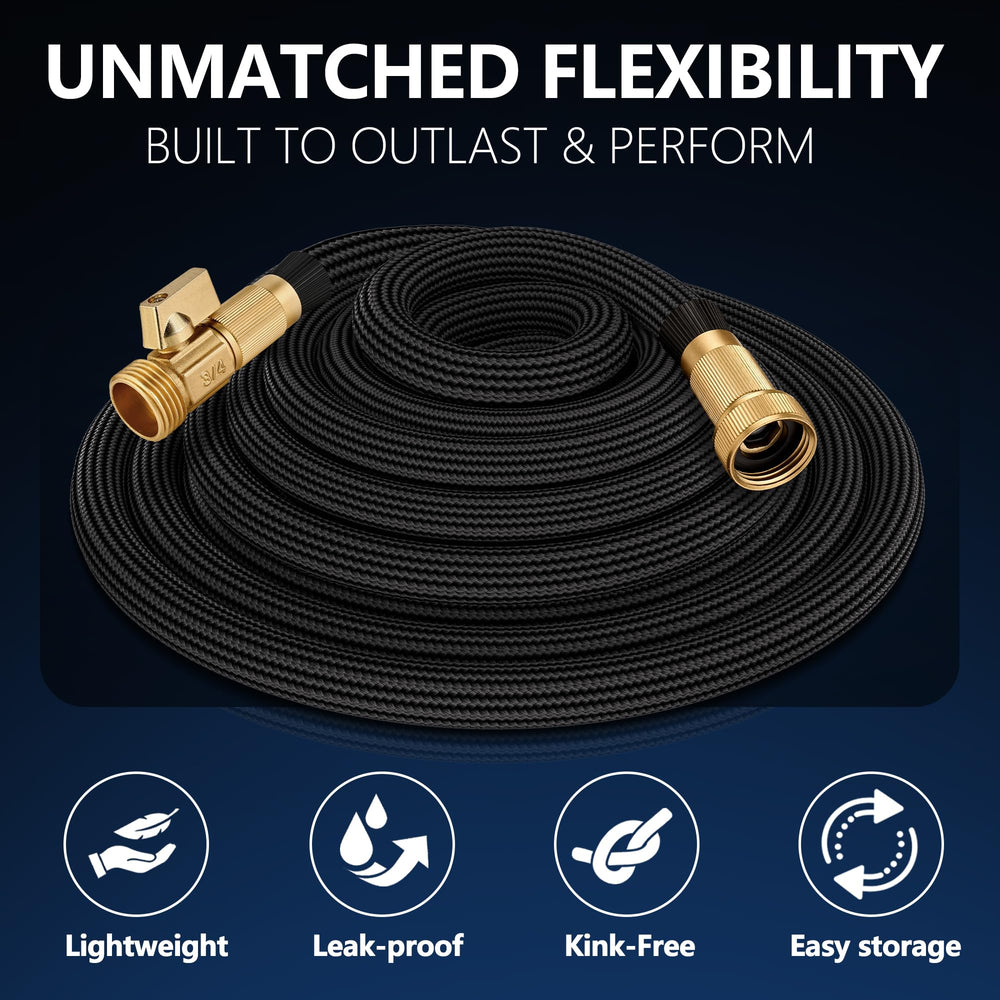 HENCUK garden hose coiled for easy storage