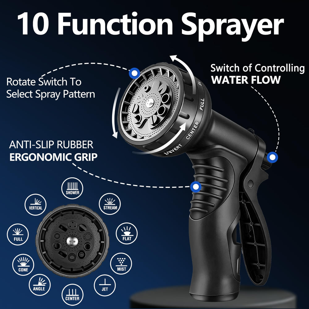 HENCUK garden hose with ergonomic grip nozzle