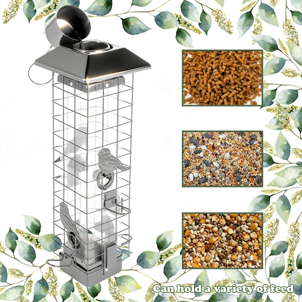 Henzavk bird feeder hanging outdoors in garden setting