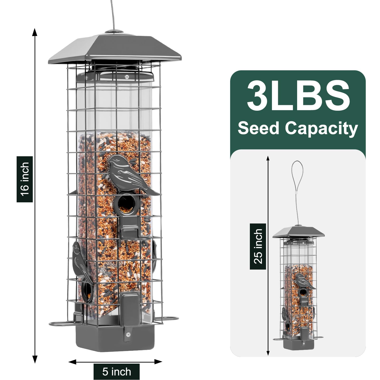 Henzavk bird feeder showing four feeding ports