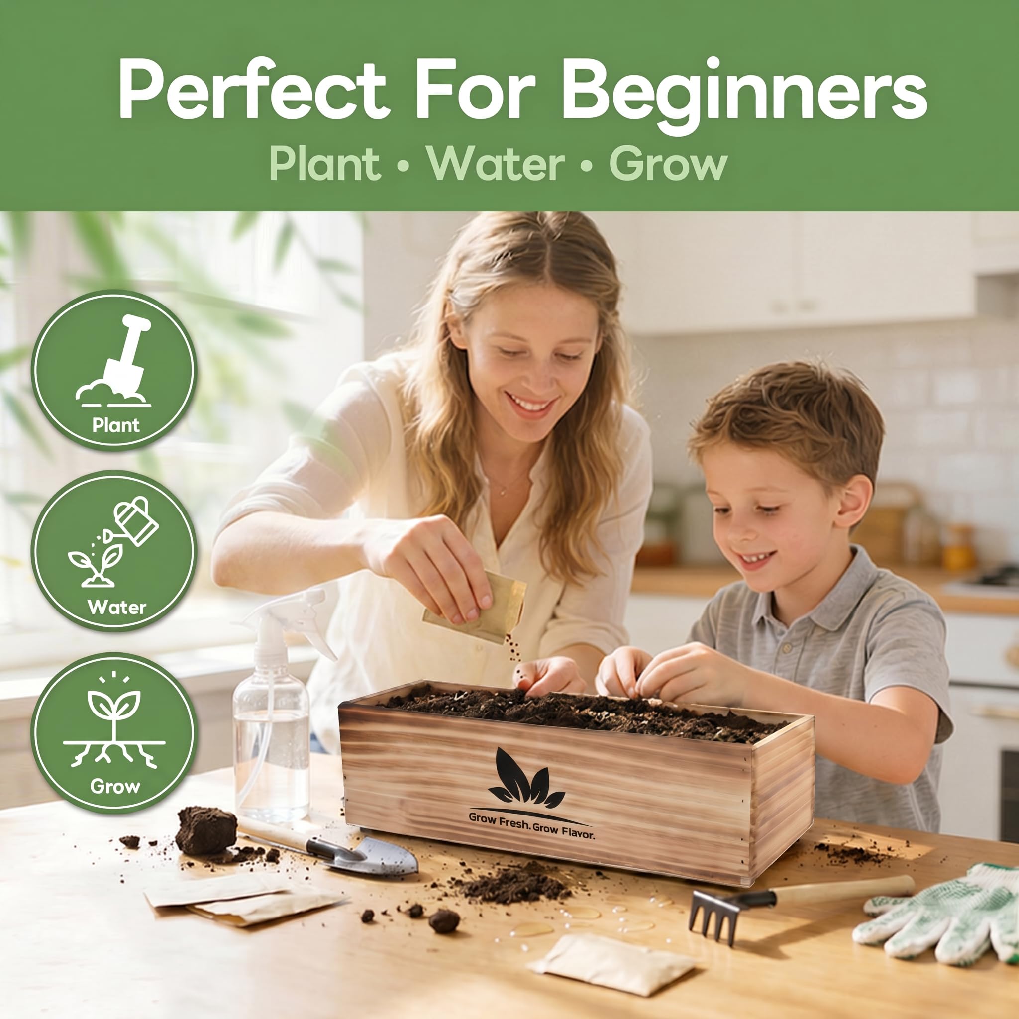 Herblink indoor herb garden kit displayed on a kitchen windowsill