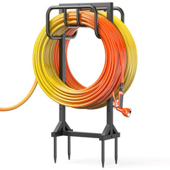 HeroicLion Garden Hose Holder front view with two hooks