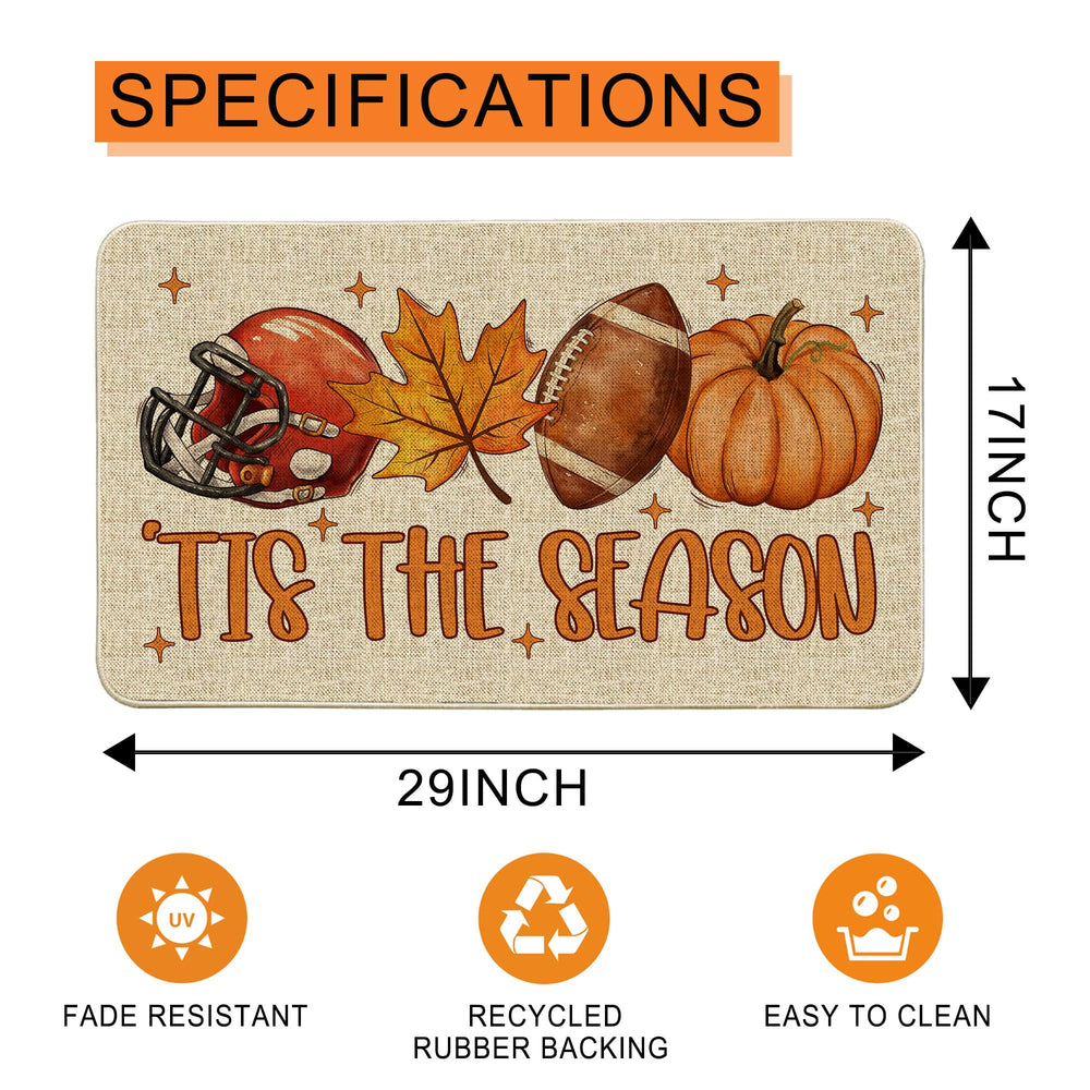 Hexagram Fall Door Mat side view displaying thickness