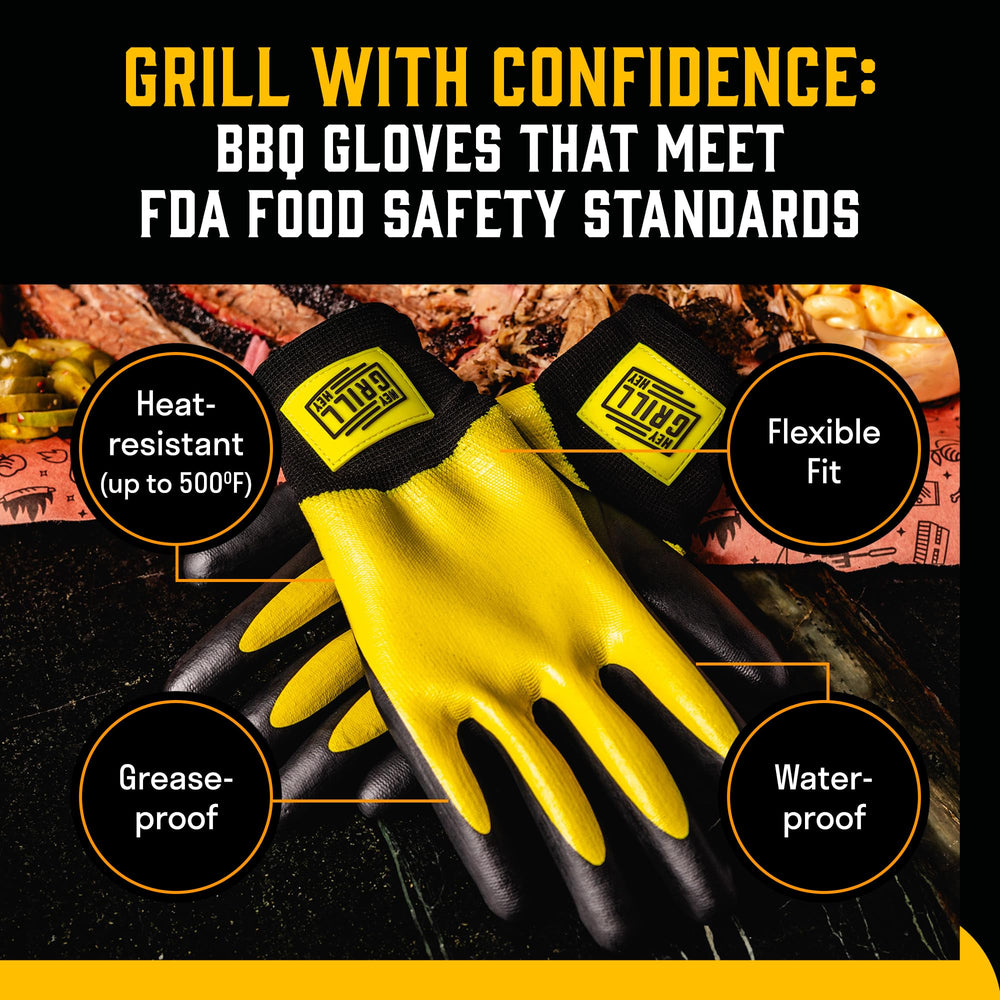 Hey Grill Hey Pitmaster Gloves being used for grilling