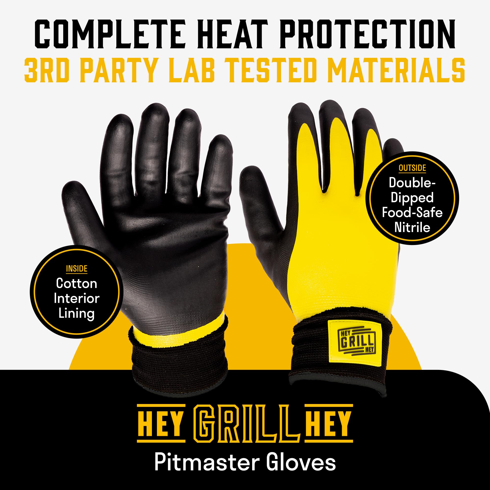 Hey Grill Hey Pitmaster Gloves laid flat on a table