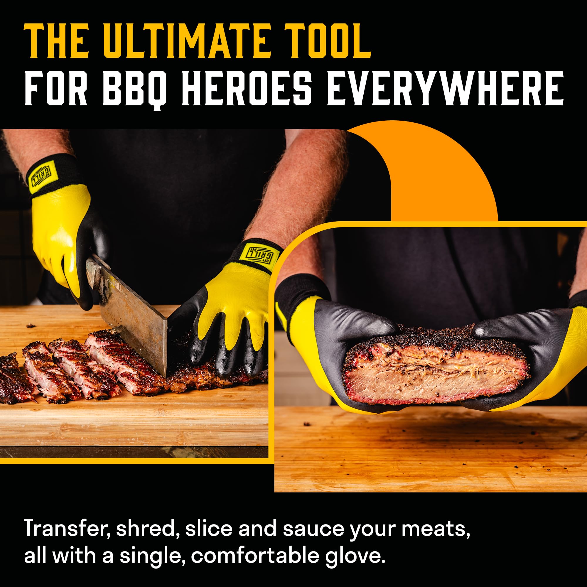 Hey Grill Hey Pitmaster Gloves waterproof feature demonstration