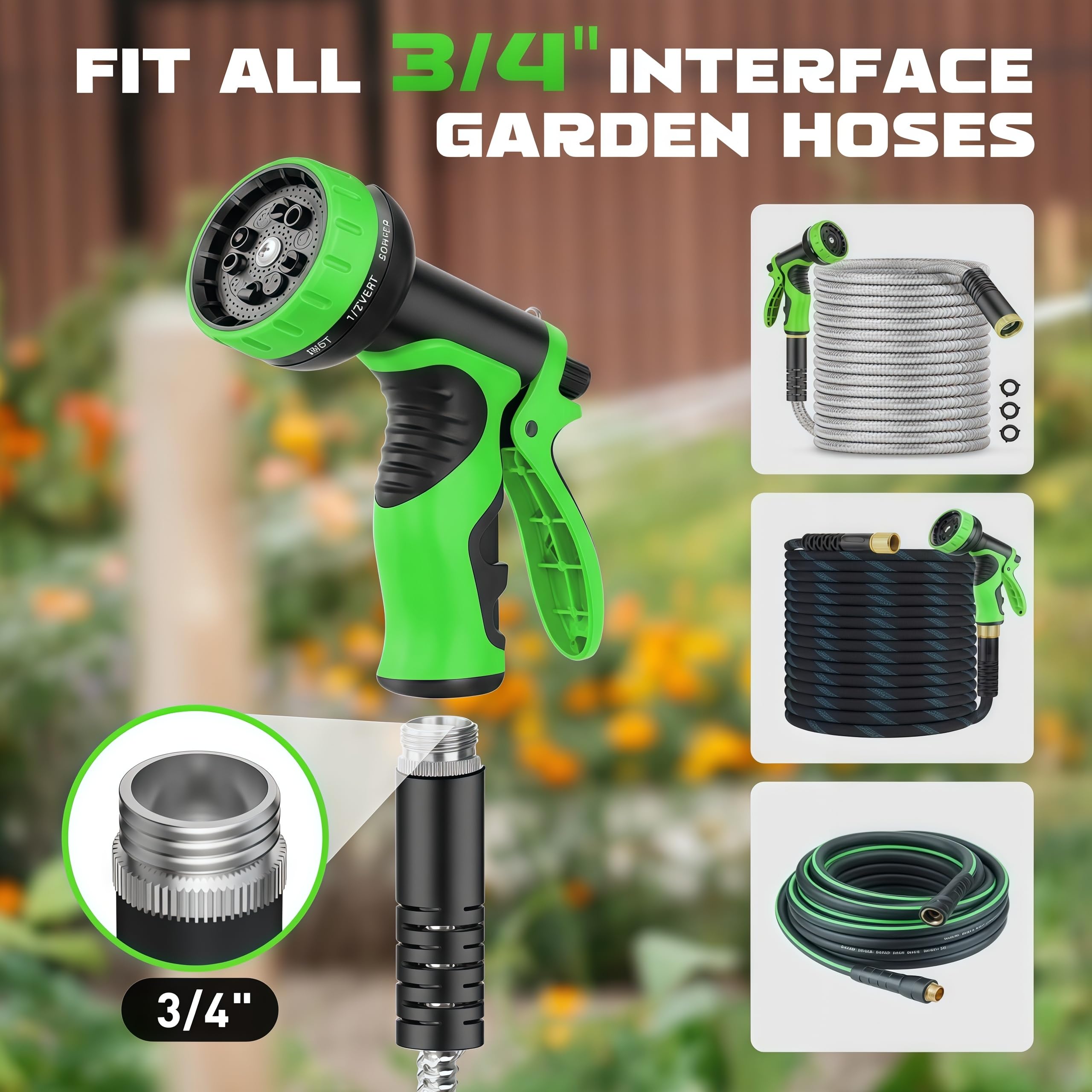 Heyakso Garden Hose Nozzle with ergonomic grip