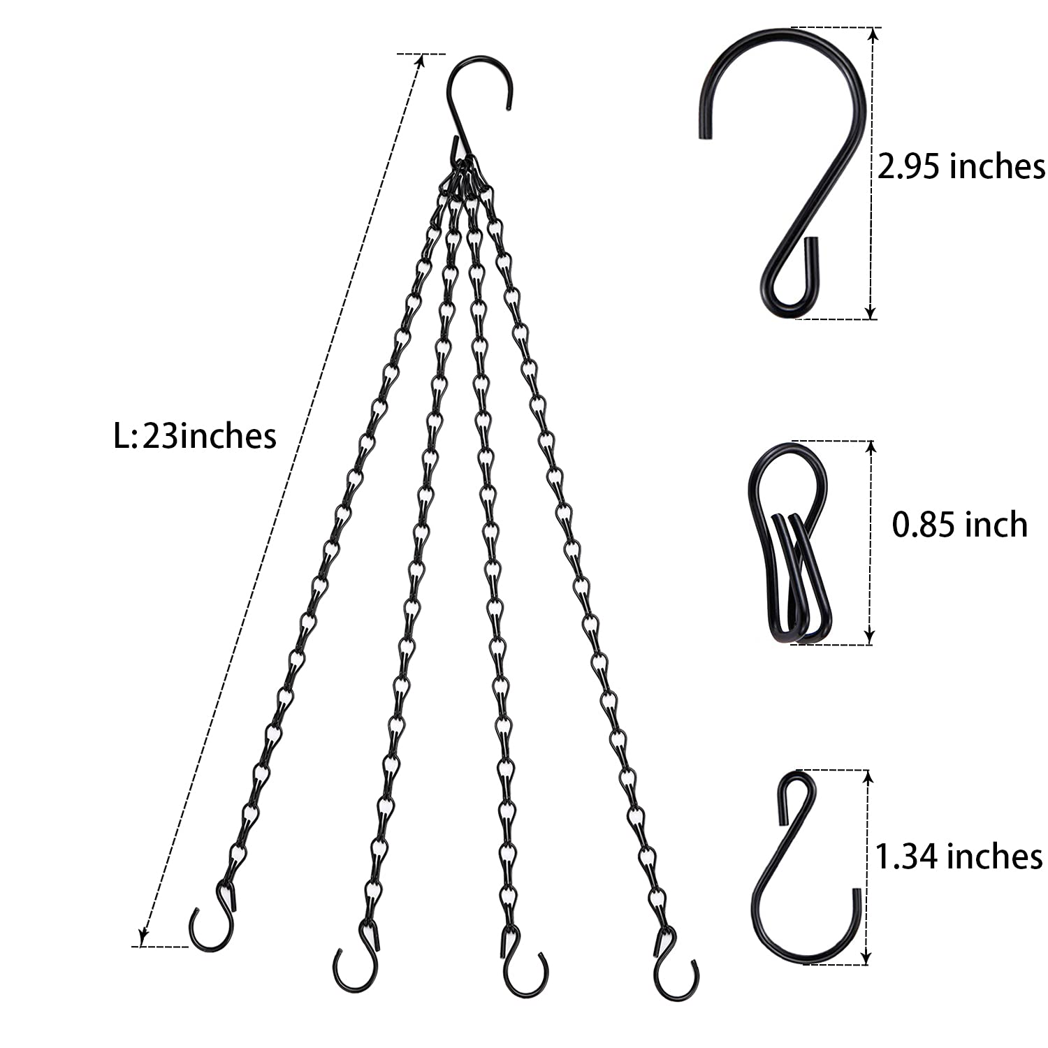 Heybe Hanging Chains 4 leads close-up on hooks