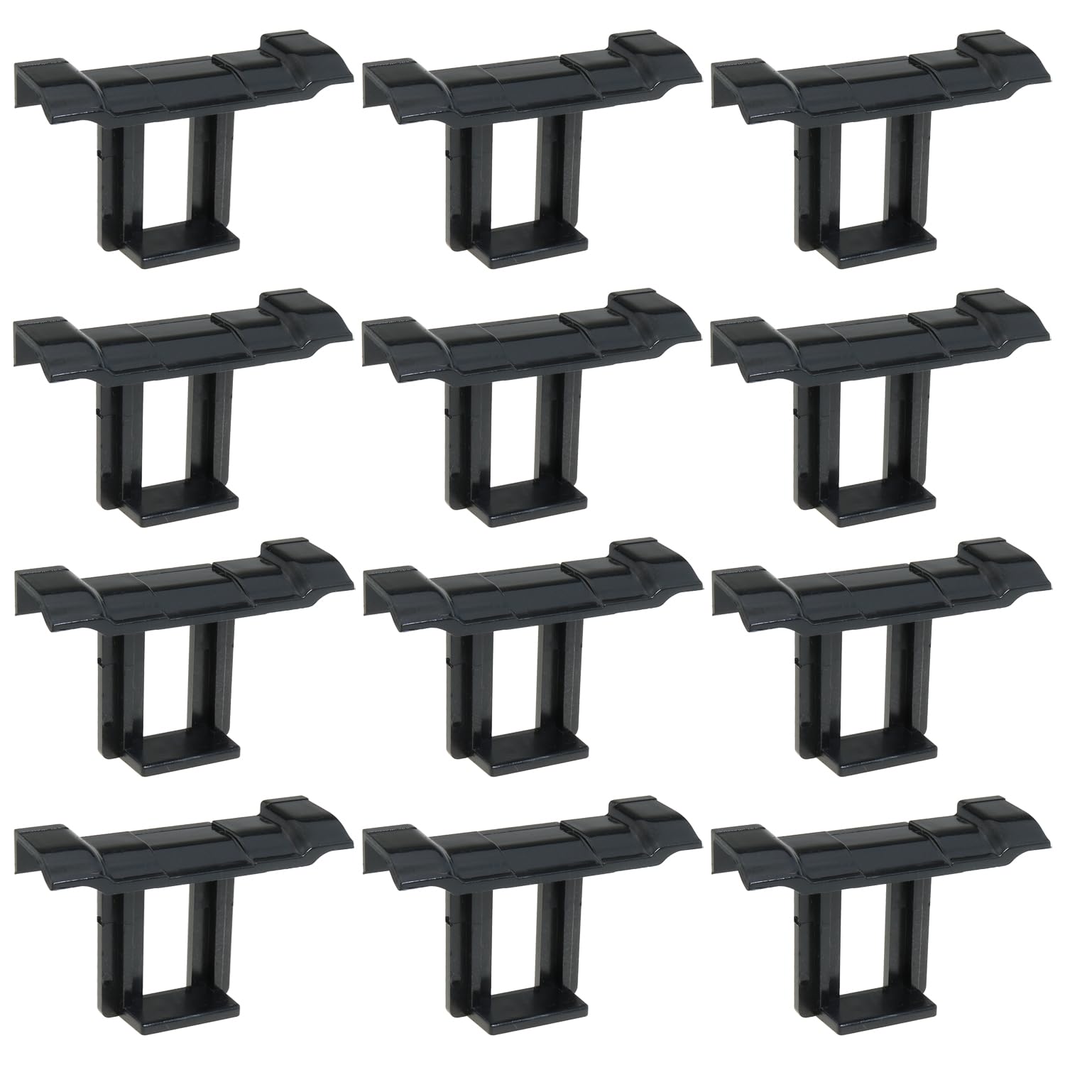 heyous 12PCS black solar panel drainage clips front view