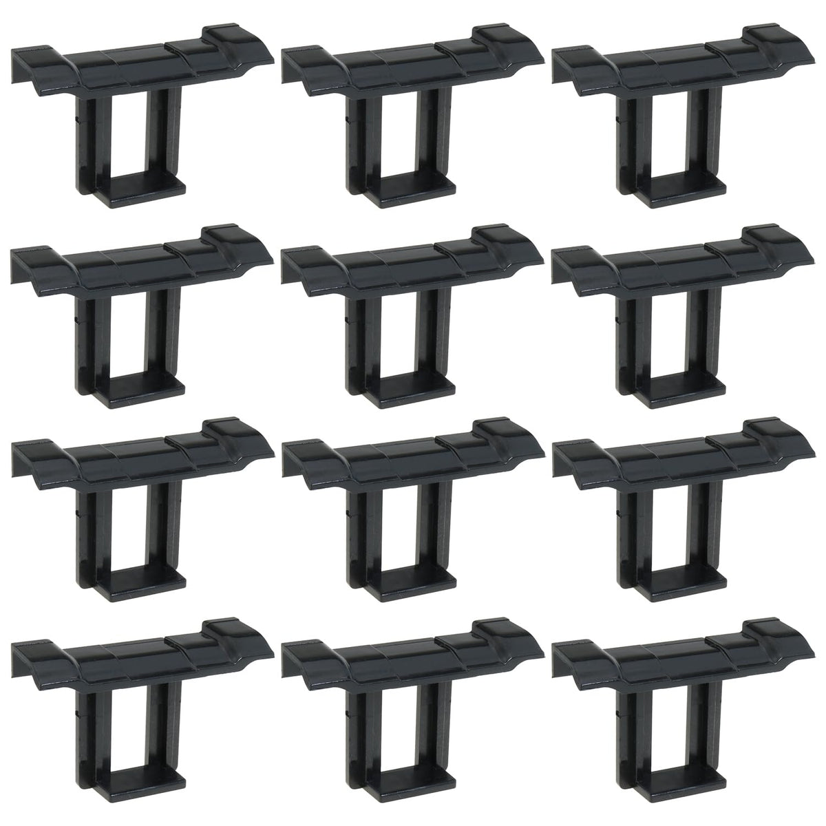 heyous 12PCS black solar panel drainage clips front view