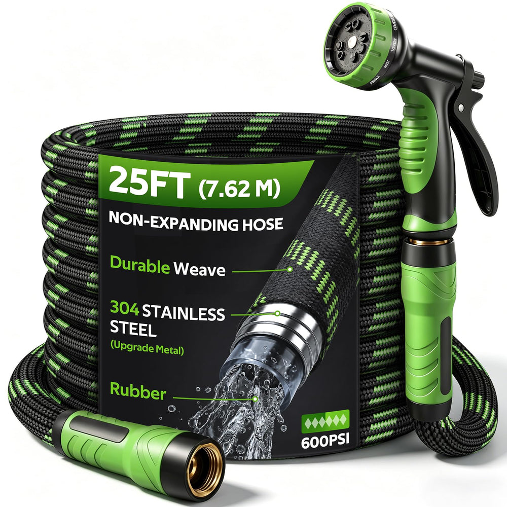 HEYRSUN 25 FT non-expandable garden hose front view