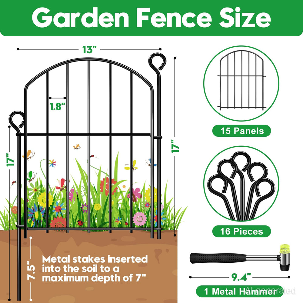 HEYRSUN Decorative Garden Fence panels and hammer included