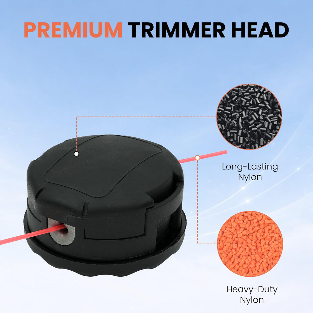 Heyzy trimmer head installed on Dewalt cordless trimmer