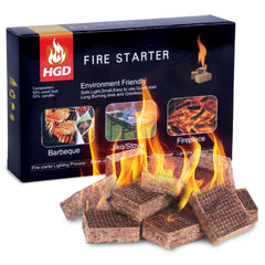 HGD 32pcs Fire Starters natural pine wood squares front view