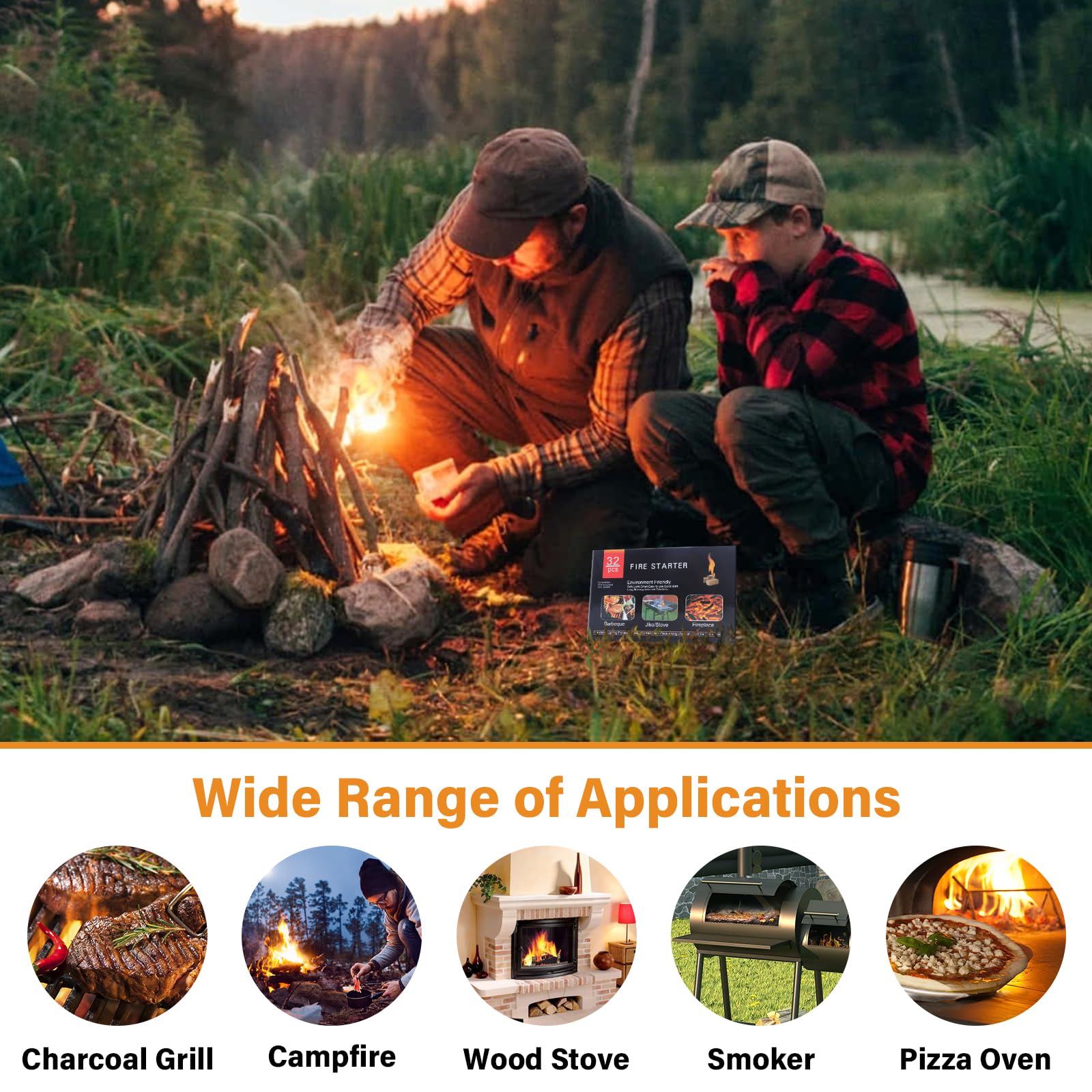 HGD Fire Starter Mini Squares in BBQ grill