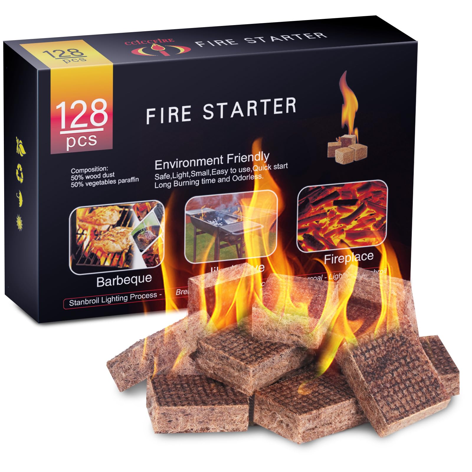 HGD Fire Starter Mini Squares package front view
